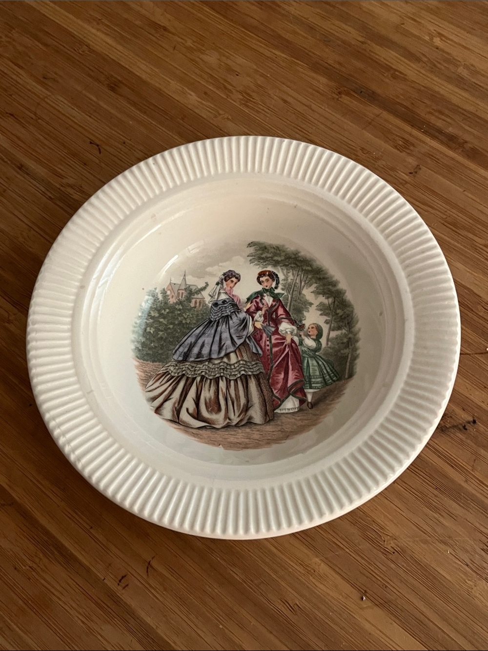 Salem China Godey Victorian Ladies Rimmed Soup Bowl USA VTG